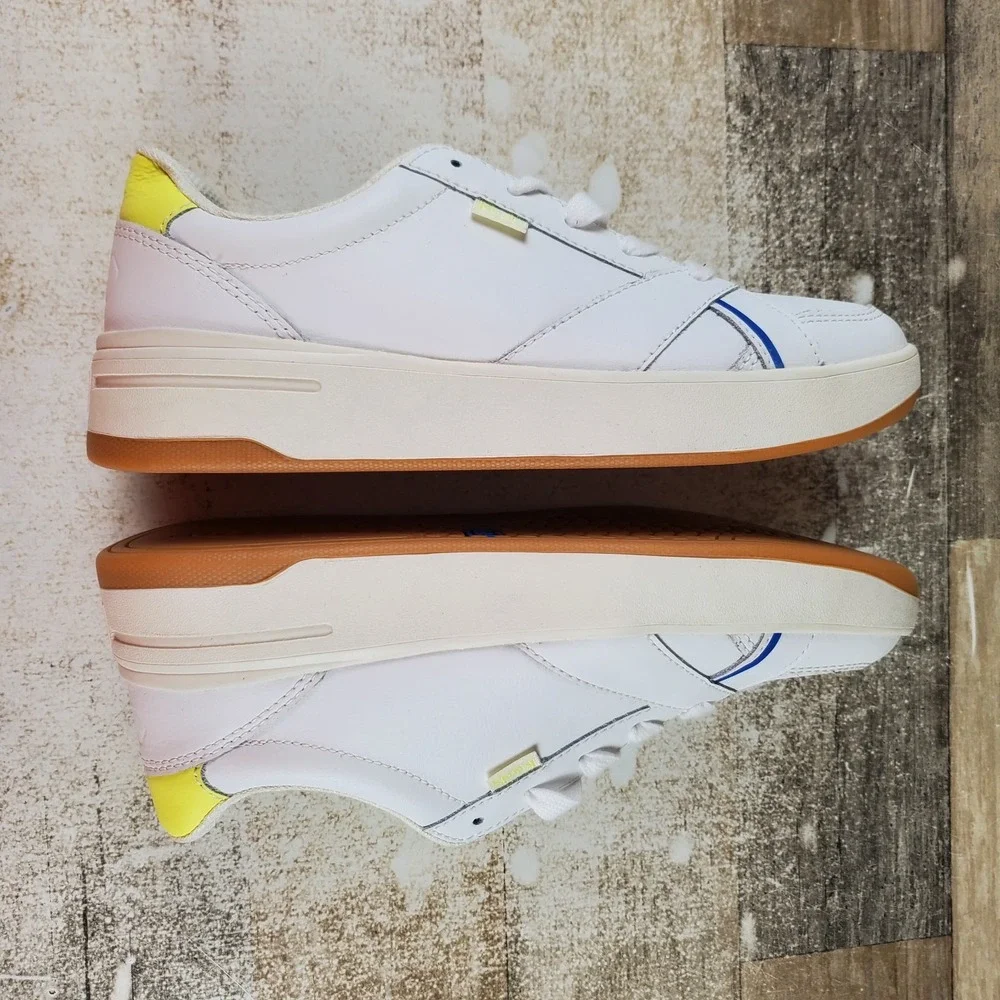 Keds The Court Womens Shoes Sz 6 White Multi Leather Lace Up Pickleball Sneakers